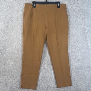 Chico's Pants Womens 2.5 Brown Flat Front Slash Pockets Straight Casual Career